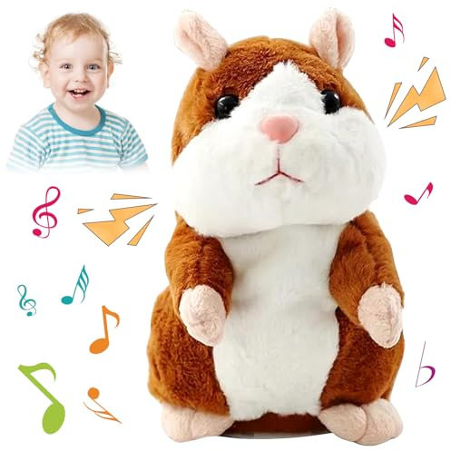 Talande hamsterleksak, pratande hamster, rolig pratande hamster för barn, hamster, interaktiv plyschleksak, födelsedagspresent för pojkar, flickor, barn