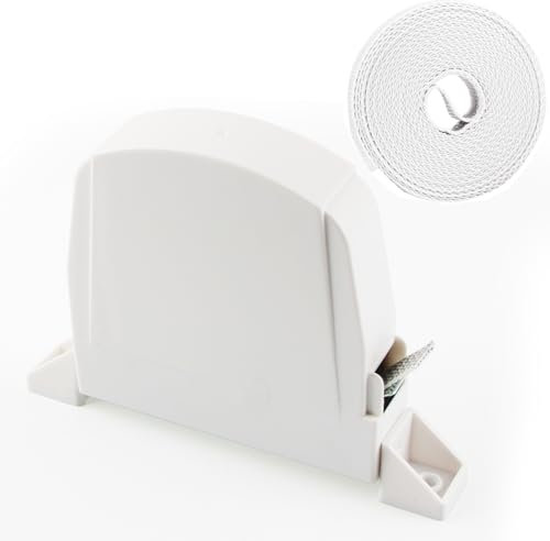 badaren Avvolgitore Tapparella, Avvolgitore Esterno per Cinghia, Avvolgitore per Tappareller, Otazione di 180°, con Cinghia Larga 14 mm * 5 m, Avvolgitore Tapparelle Esterno, Bianco (Bianco-B)