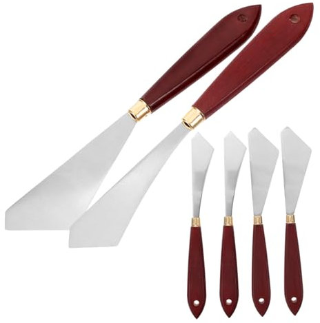 PLAFOPE 6stücke Teiliges Malspachtel-set Mit Holzgriff Ergonomische -mischwerkzeuge Für Öl Acryl Und Aquarellmalerei Für Künstler Und Maler