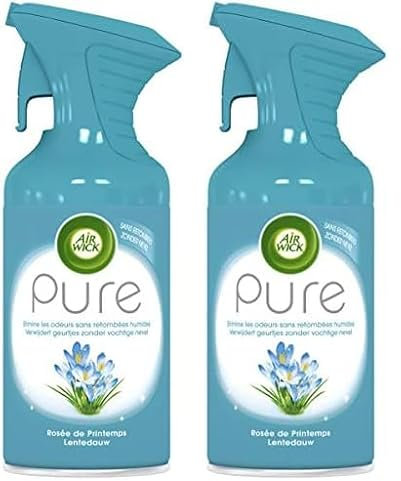 Air Wick Desodorisant Maison Aérosol Pure Rosée de Printemps 250 ml (Lot de 2)