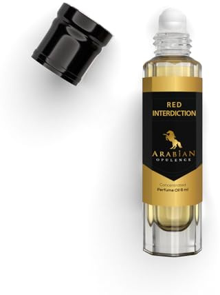 Arabian Opulence RED INTERDICTION Concentrated Perfume Oil for Women | Floral Spicy Woody Fragrance Roll-on Bottle | Long Lasting Alcohol-Free Perfume Body Oil (6ml)