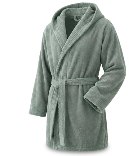 Top Towel Elegant - Badrock för kvinnor och män i 100% bomull, 500 g/m² - val med huva eller utan huva - mjuk och absorberande för dusch, spa och pool, Vattengrön, L