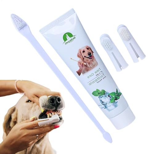 Kit de basura de dientes para cachorros, pasta de dientes para perros | Pasta de dientes saludable de doble cabeza de dientes para dedos de dientes,Suministros de salud para mascotas, cuidado de los