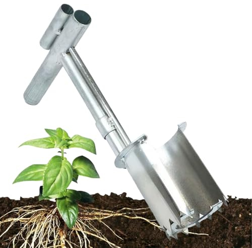 Outil de planteur de bulbe de jardin, outil de plantation, dispositif de prise de sod en acier inoxydable | Outil de prise de pelouse de jardin robuste pour pont