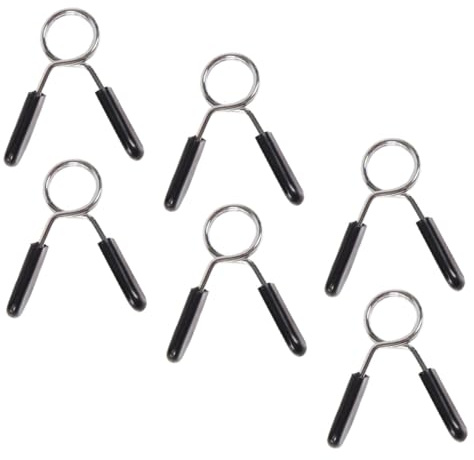TOGEVAL Abrazaderas de Resorte para Barra de Pesas 2.8 Cm, Clip de Collar de Bloqueo de Acero Inoxidable, Pack de 6 Piezas, Accesorios para Mancuernas y Entrenamiento de Fuerza