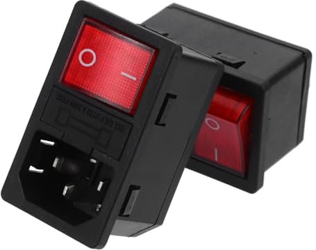 BUGUUYO 2 Piezas Soporte De Alimentación Con Interruptor De Luz Interruptor De Potencia De Enchufe Pequeño De Corriente De Entrada Enchufe Con Cobre