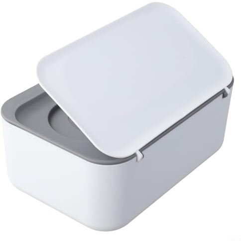 Plast våtservetter dispenser låda med lock baby våt näsduk förvaring fodral behållare för badrum kök vardagsrum bil kontor hotell restaurang (grå)