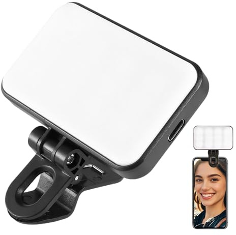 Mihauuke Luz Selfie para Móvil | Lámpara De Sujeción Recargable Portátil para Grabación | Luz de Relleno para Streaming en Directo Video Conferencias Fotografía Viajes
