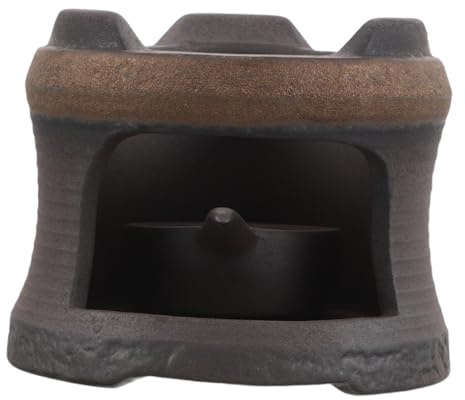 SMASOLO Japanese Tea Warmer Clay Pot Heater Tea Light Stove Teapot Warmer Pottery Stove Ceramic Teapot Boiling Base Ceramic Desktop Candlestick Ornaments Light Brown