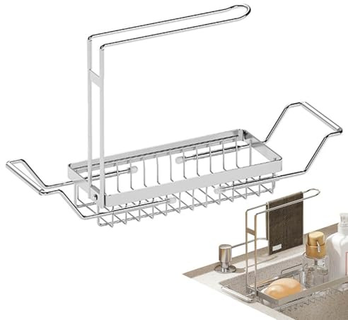 Cesta Para Fregadero – Estante Para Platos | Cesta Paraa Fregadero De Cocina | Organizador Duradero Y Versátil Que Proporciona Drenaje Y Almacenamiento Convenientes Paras Utensilios, Frutas, Verduras