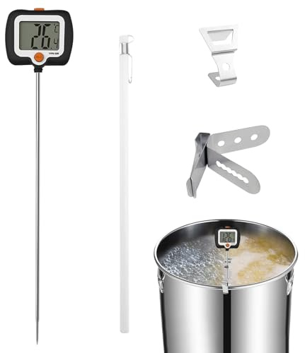 Indicatore Di Temperatura Candy – Termometro Da Cucina Con Sonda Lunga Con Clip Per Pentola, Display Girevole Per Misurazioni Accurate Di Alimenti, Zucchero, Caramelle, Cioccolato E Olio | Strumento d