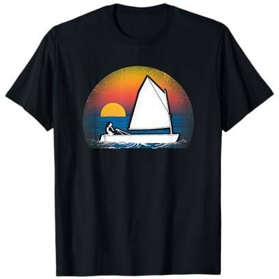 Minimalistisches Optimist Segeln Jollensegeln Opti Segelboot T-Shirt