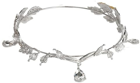 HYFEUOKF Corona de elfo de moda El estilo étnico La frente La banda for el cabello y elegante(Silver)