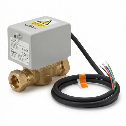 LavaTap 2 Port 22mm Motorised Zone Valve 230V – Replacement for Honeywell V4043H – 5-Wire Actuator with Auxiliary Switch – Compatible with S-Plan and Y-Plan Central Heating Systems