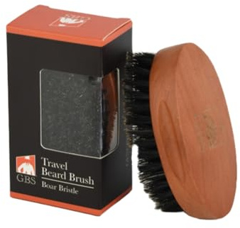 GENTS Boar Bristle Beard Brush for Men - Natural Wood Handle Grooming Kit - Travel Size Beard Care & Styling Tool for All Beard Types - 100% Natural Bristles