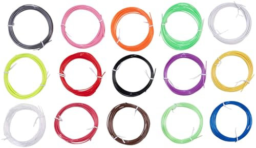 FreeSculpt 3D Stift Starterset: 15-farbiges PLA-Filament-Set für 3D-Drucker-Stifte, je 3 m, Ø 1,75 mm (3D Drucker Starter Set, ABS Filament, Druckerstift)