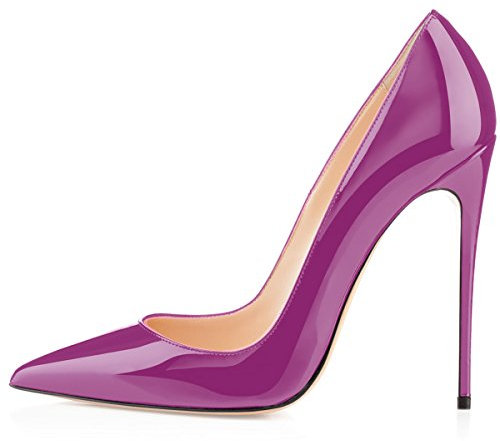elashe Donna Tacco Alto Lavoro Festa Elegante Scarpe de Moda décolleté a Punta Taglia Viola EU38