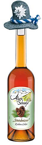 Alpenschnaps Steinbeisser Zirbe (0,5 L) – Milder, aromatischer Zirbenschnaps – Obstschnaps mit Rezeptur aus dem Alpenland – Schnaps für den Genuss nach dem Essen – 30 % Vol.