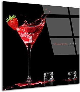 DECLINA – Tableau Mural Liqueur de Fraise – Décoration Murale Artistique Contemporaine – Photo Sur Verre Acrylique Brillant – Fabriqué En France