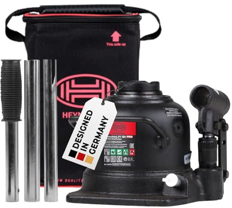 HEYNER Heavy Duty Hydraulic Bottle Jack Extra Low 10 Tonne Double Ram Car Vehicle Lifting Emergency H346110