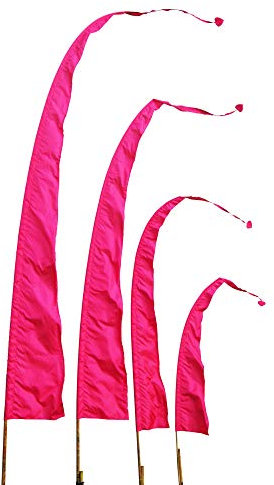DEKOVALENZ - Balifahne SANUR, 7 Meter pink/fuchsia, Stoff ohne Stange, Umbul-Umbul Gartenfahne