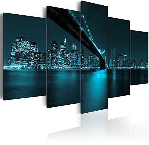 B&D XXL - Akustikbild 225x112 cm Bilder mit Akustikschaumstoff Hochleistungsschallabsorber Schallschutz Leinwandbild XXL 5 tlg Wandbild 030111-61