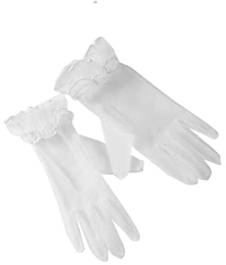 bmactosh Women's Tulle Tea Party Gloves Prom Evening Party Accessories Short Bridal Wedding Gloves
