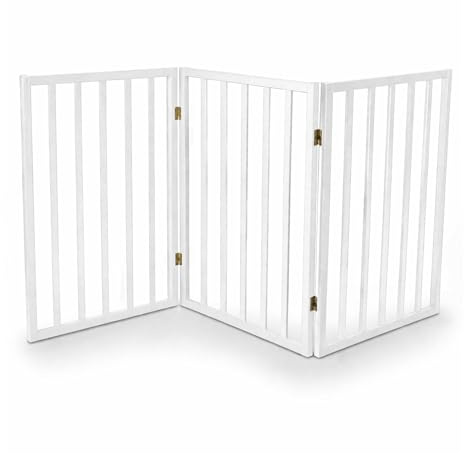 Oypla White Dog Safety Folding Wooden Pet Gate Portable Indoor Barrier