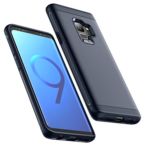 JETech Stoßfest Hülle für Samsung Galaxy S9, Zwei Layer Robust Schützend Handyhülle met Stoßdämpfung Schutzhülle (Blau)