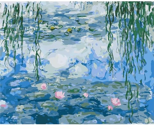 Malen Nach Zahlen Für Erwachsene Monet Seerose Diy Leinwand Ölgemälde Kits Anfänger Zuhause Wanddekoration Geschenke 40X50cm