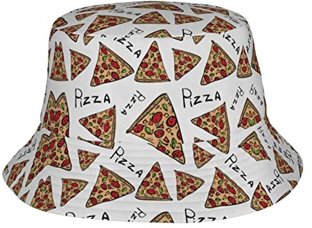 Mdatt Der Hut mit Pizza-Muster für Erwachsene ist geeignet für Strand, Camping, Angeln, Freizeit im Freien usw, Pizza-Muster, One size