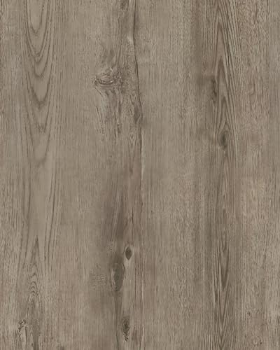 GloryTik Grey Brown Wood Grain Contact Paper Faux Wood Peel and Stick Wallpaper Wood Removable Self Adhesive Waterproof Wallpaper 78.7X17.7