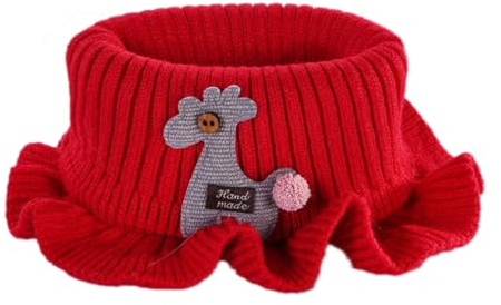 Wambere Baby Loop Schal Kragen Herbst Baby Kinder Strick-Schlupfschal Rundschal Kinderschal Hautfreundlicher Warm Halstücher Cold Weather Scarf,Rot