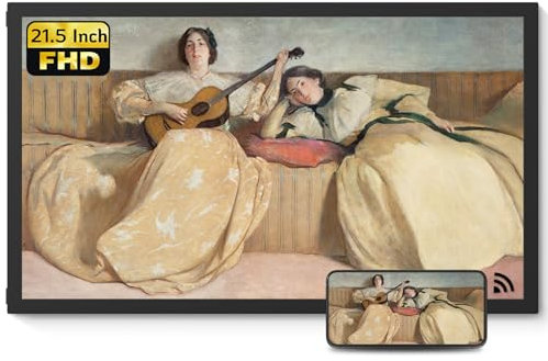 NexFoto Cornice digitale extra large da 21,5 pollici, 64 GB, con altoparlanti Bluetooth, cornice digitale 1920 x 1080 IPS FHD con sensore di luce, facile da condividere foto tramite app, cornice