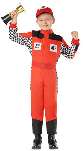 Boland - Costume enfant pilote de course, 2 pièces, costume de carnaval pour une fête à thème, Halloween ou le carnaval, course automobile