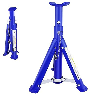 Ein Paar 2-Tonnen-Hochleistungs-Unterstellböcke, zusammenklappbare, bodenhebende Unterstellböcke mit fester Basis für Pkw-Transporter, einstellbarer Bereich von 11-16 Zoll, 4 höhenverstellbare Unter