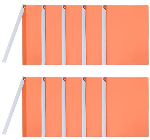 PATIKIL Classeur de dossiers transparent avec pince à bascule, couvertures de présentation colorées avec barre coulissante triangulaire, papier de test, orange, 10 pièces