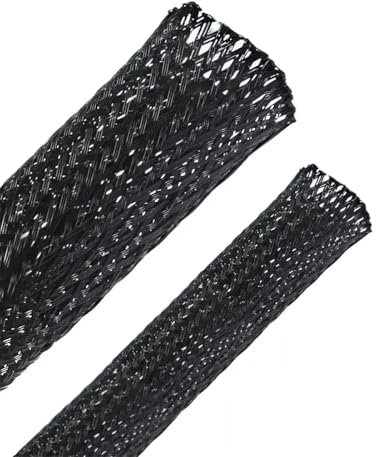 LPHFDCS Canalina Passacavi Muro 1/5/10/50/M Guaina a Treccia isolata Nera 4/6/8/10/12/14/20/25mm Stretto Pet Filo Pressacavo Protezione Manicotto del Cavo Cable Management(20MM,100 Meters)