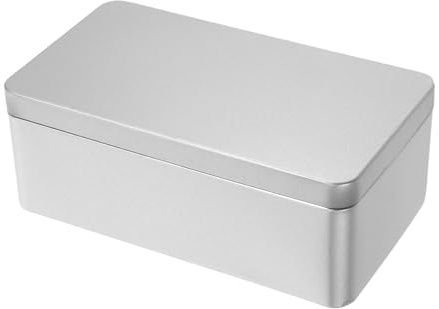 Ciieeo Boîte Rangement Métallique Rectangulaire Étain Conteneur Alimentaire Argenté Étanche Avec Fermeture Sécurisée Grand Coffret Cadeau Et Boîte De Stockage Multifonction Pour Biscuits
