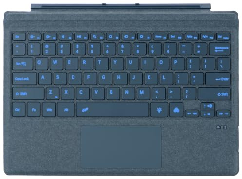 Microsoft Surface Pro 7 Generation, Bluetooth-tangentbord med styrplatta, USB-laddning, QWERTZ-tysk layout (safirblå, bakgrundsbelysning)