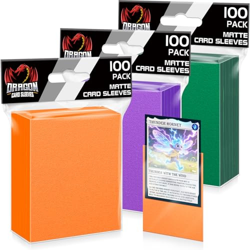 300 Stück 3-farbige Kartenhüllen, Matte Sammelkartenhüllen | 66 x 91mm Standard Soft Sleeves Kartenhüllen Passgenaue Hüllen Fotohüllen für MTG Spiel Sportkarten