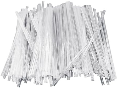 1000 Pcs 4 Inch Clear Plastic Twist Ties Reusable Metal Twist Ties Bread Bag Wire Twist Ties Party Favor Bag Ties Gift Wrapping Ties Plant Garden Twist Ties Cellophane Bag Twist Tie Straps for Bakery