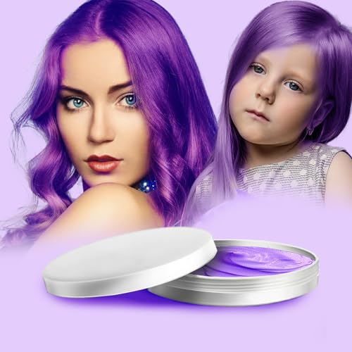 COLAYERIST Violet Cire Colorante Cheveux Hommes et Femmes, Colorant Cheveux Non Permanent pour Enfants, Maquillage de Coloration Temporaire Cheveux Fêtes ou Cosplay