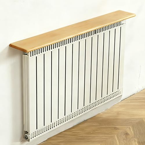 Tablette Radiateur en Bois Massif, Cache Radiateur Anti-poussière pour Salon et Chambre À Coucher, Charge Maximale 28 Kg, Montage Facile(Beige,90x16cm/35x6in)
