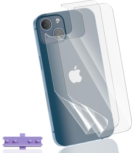 Yonntmmi Retro Posteriore Pellicola protettiva per iPhone 13 | TPU flessibile 2 Pezzi, Senza Bolle, Consistenza Opaca, Schermo Protettivo TPU Pellicola per iPhone 13