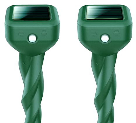 Sodwot Lot de 2 répulsifs solaires anti-taupes - Convient pour repousser les taupes et autres rongeurs dans les jardins et les pelouses - Étanche selon la norme IP65