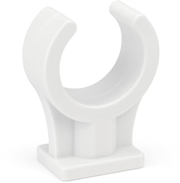 Rohrschelle zum Aufstecken, Kunststoff, 15 mm, weiß, zur sicheren Befestigung von 15 mm Rohren, 50 Stück, für Sanitäranwendungen