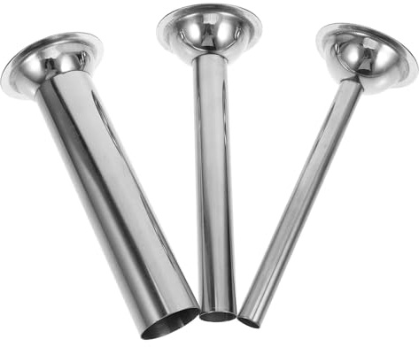 Homoyoyo Stainless Steel Sausage Stuffer Tubes 3Pcs Meat Filling Funnel Set for Homemade Sausage and Ground Meat Preparation