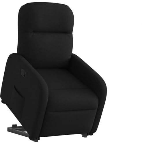 Mimdixy Kinosessel Einzelliegesessel Schlafsessel,Relaxsessel mit Aufstehhilfe Schwarz Stoff,Für Wohnzimmer Schlafzimmer,Einfach Zu Warten,Einfach Zu Montieren