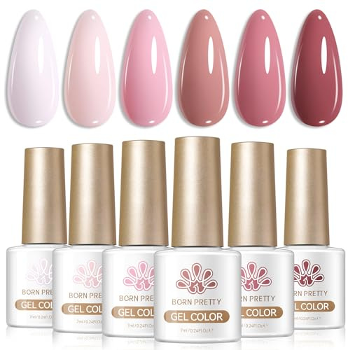 Born Pretty UV Nagellack Weiß Nude Rosé Taup Dusty Rose - Gel Nagellack UV Lack Maniküre und Nagelkunst DIY zu Hause